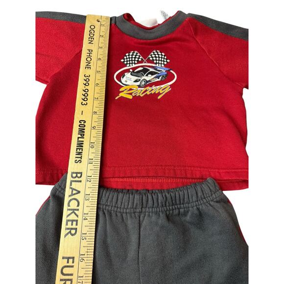 Vintage Y2K 24M Small Steps Racing Race Car Sweatshirt & Sweatpants Suit - Picture 6 of 9